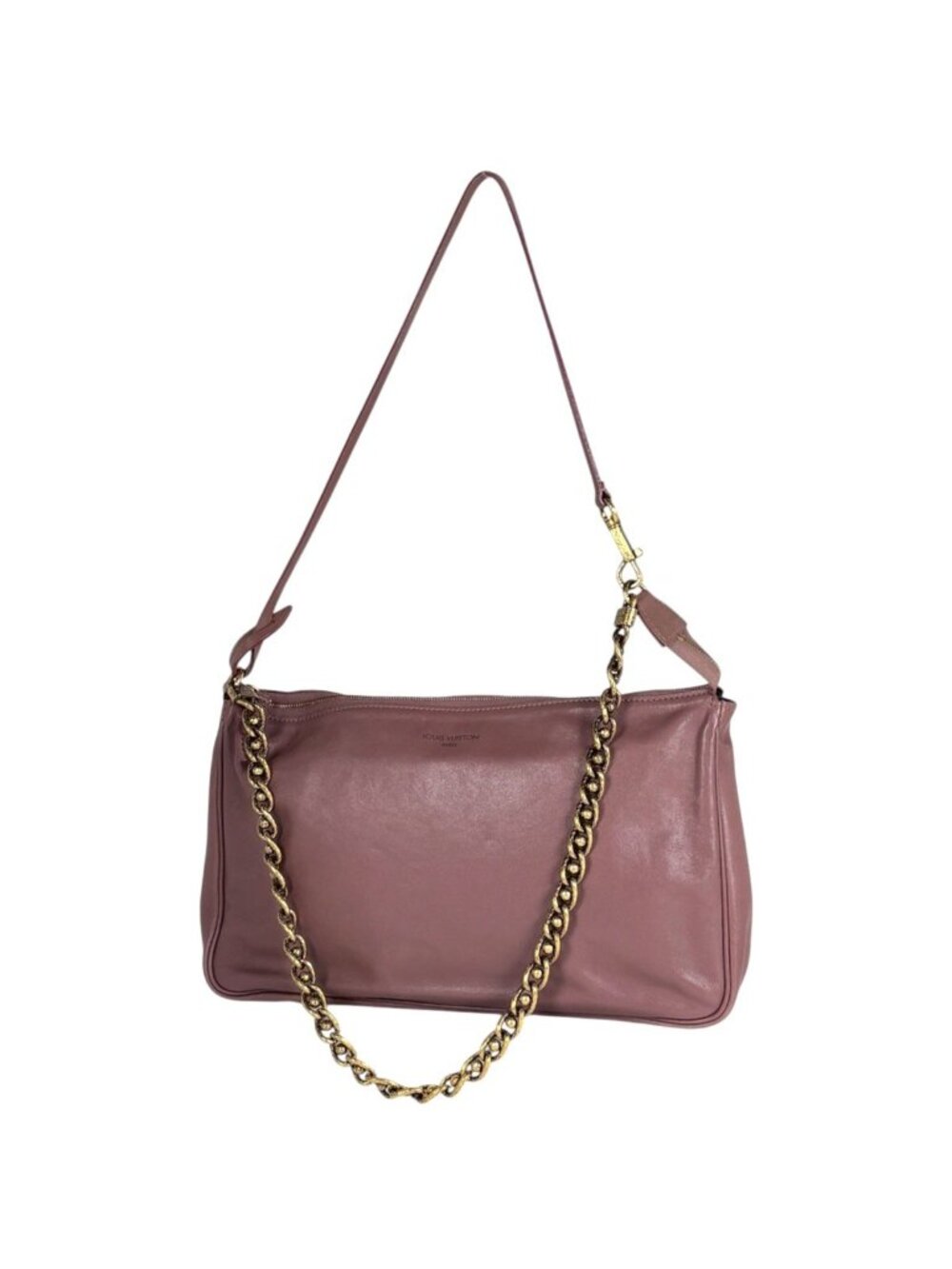 Louis Vuitton Pochette Accessoires MM Shoulder Bag Leather Rose